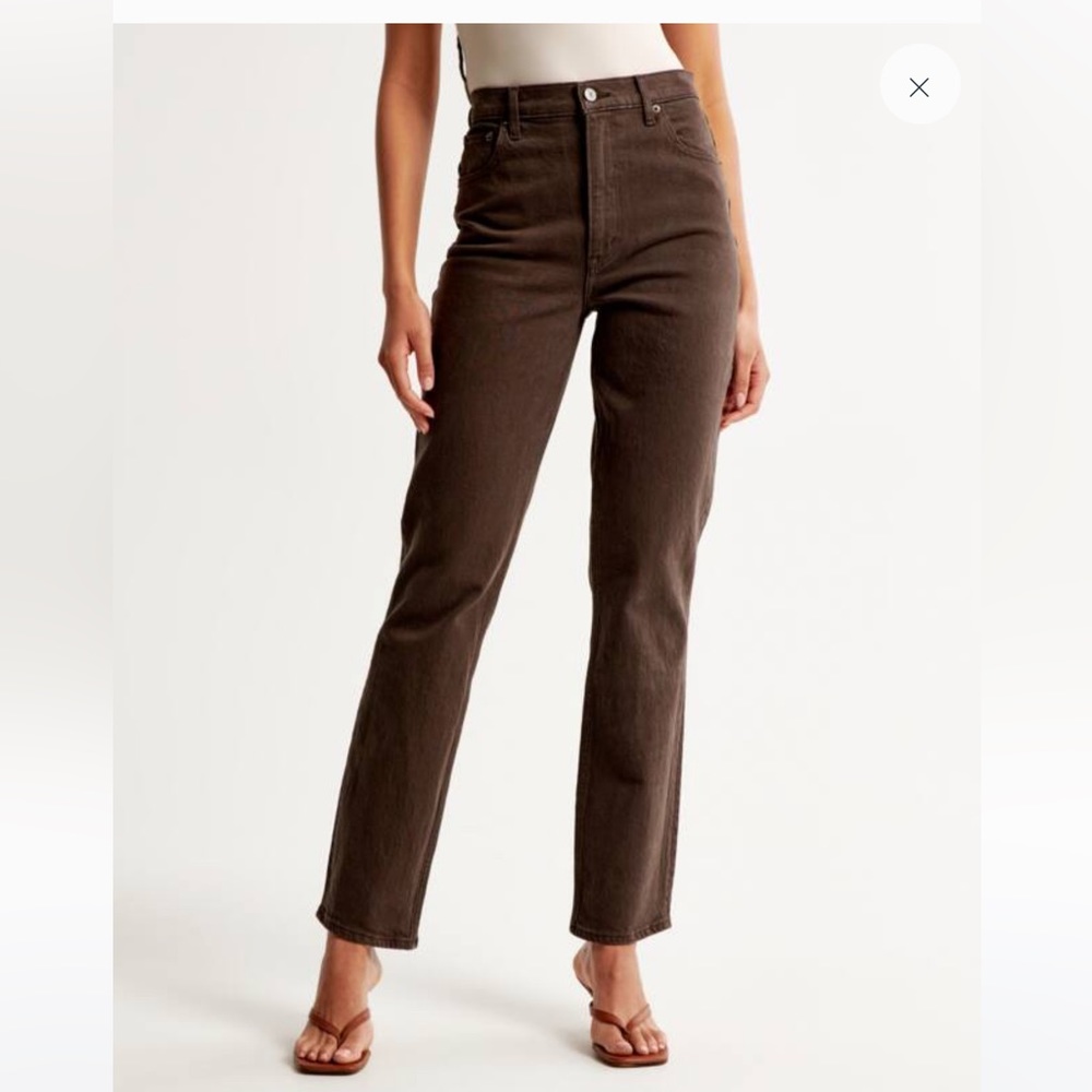 Abercrombie & Fitch Dark Brown Ultra High Rise Straight Jeans
